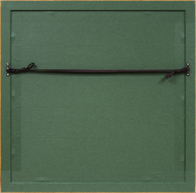 小川東洲「春」肉筆書額装 額縁裏側画像