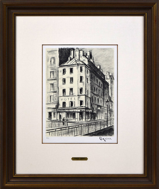 荻須高徳「ラ グランジュ オー・ベル通り(パリ)」リトグラフ