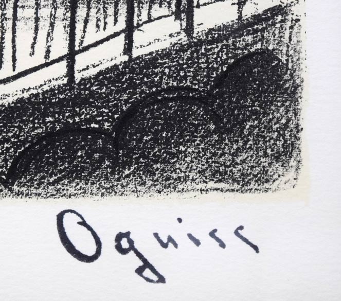 荻須高徳「ラ グランジュ オー・ベル通り(パリ)」リトグラフ 版上サイン拡大画像