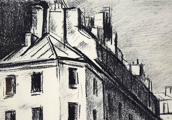 荻須高徳「ラ グランジュ オー・ベル通り(パリ)」リトグラフ 拡大画像3