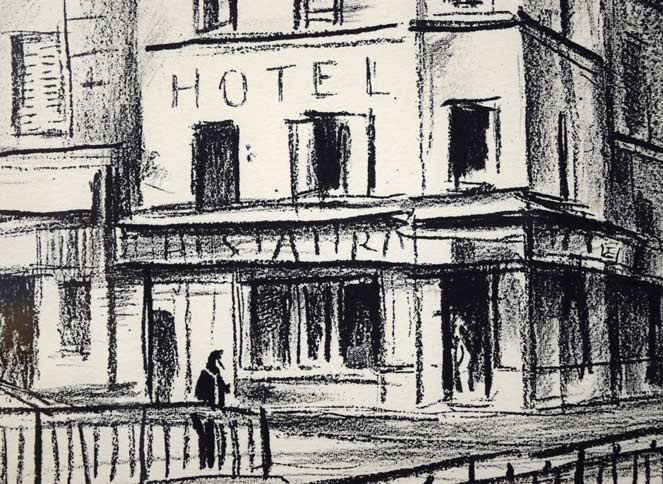 荻須高徳「ラ グランジュ オー・ベル通り(パリ)」リトグラフ 拡大画像4