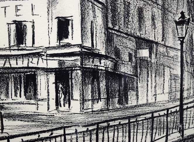 荻須高徳「ラ グランジュ オー・ベル通り(パリ)」リトグラフ 拡大画像5