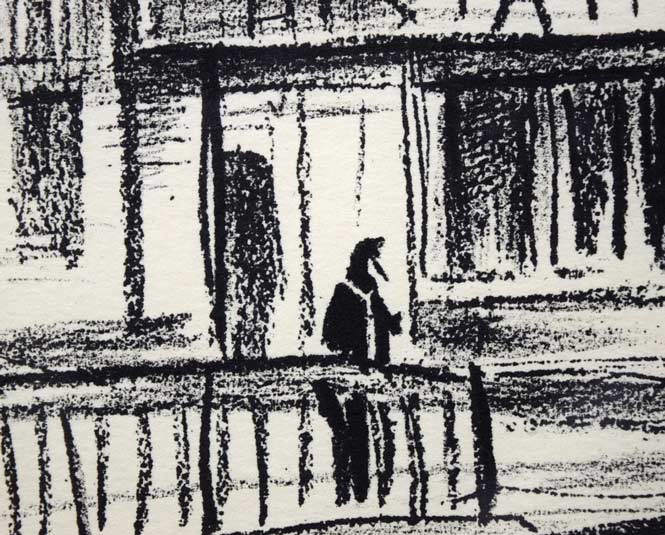 荻須高徳「ラ グランジュ オー・ベル通り(パリ)」リトグラフ 拡大画像6