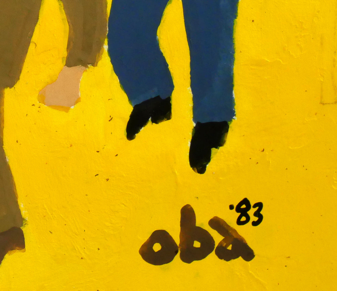 おおば比呂司「芸術・文化」アクリル画・5号 年記(1983年作)・サイン拡大画像