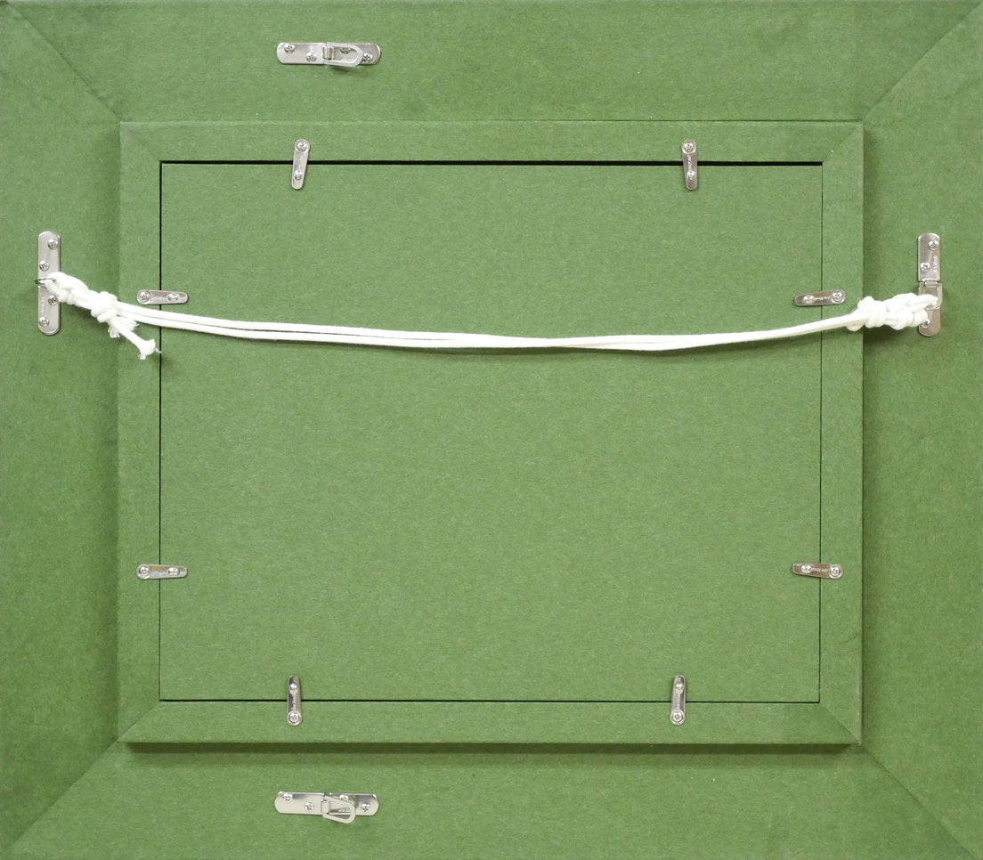 おおば比呂司「寅(大入)」水彩画・F3号 額縁裏側画像