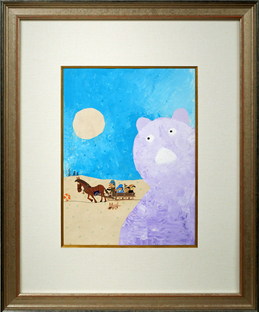 おおば比呂司「馬橇のある風景」アクリル画・5号