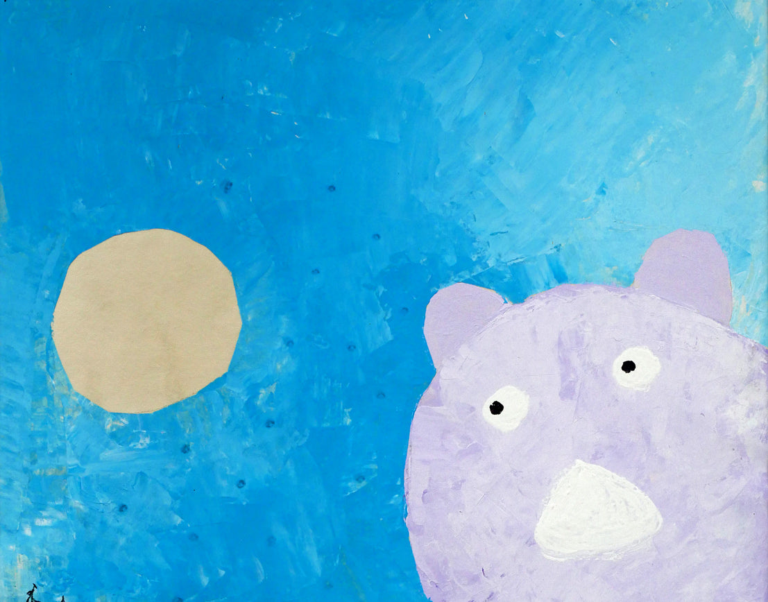 おおば比呂司「馬橇のある風景」アクリル画・5号 拡大画像1