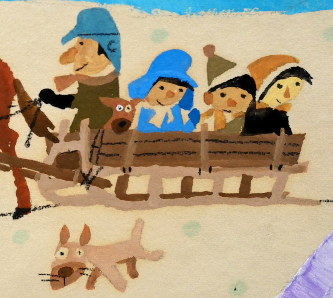 おおば比呂司「馬橇のある風景」アクリル画・5号 拡大画像5