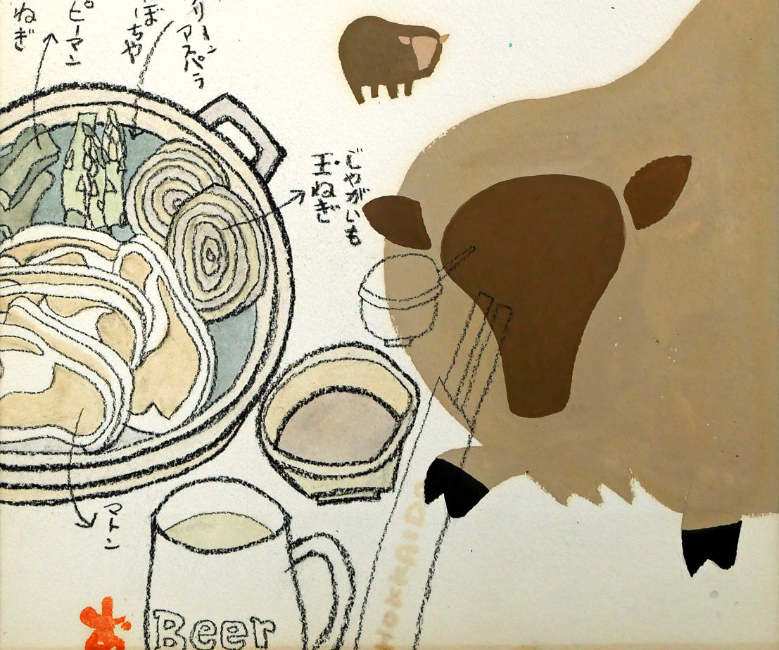 おおば比呂司「サッポロビール園(味のある旅)」水彩画・5号 拡大画像2