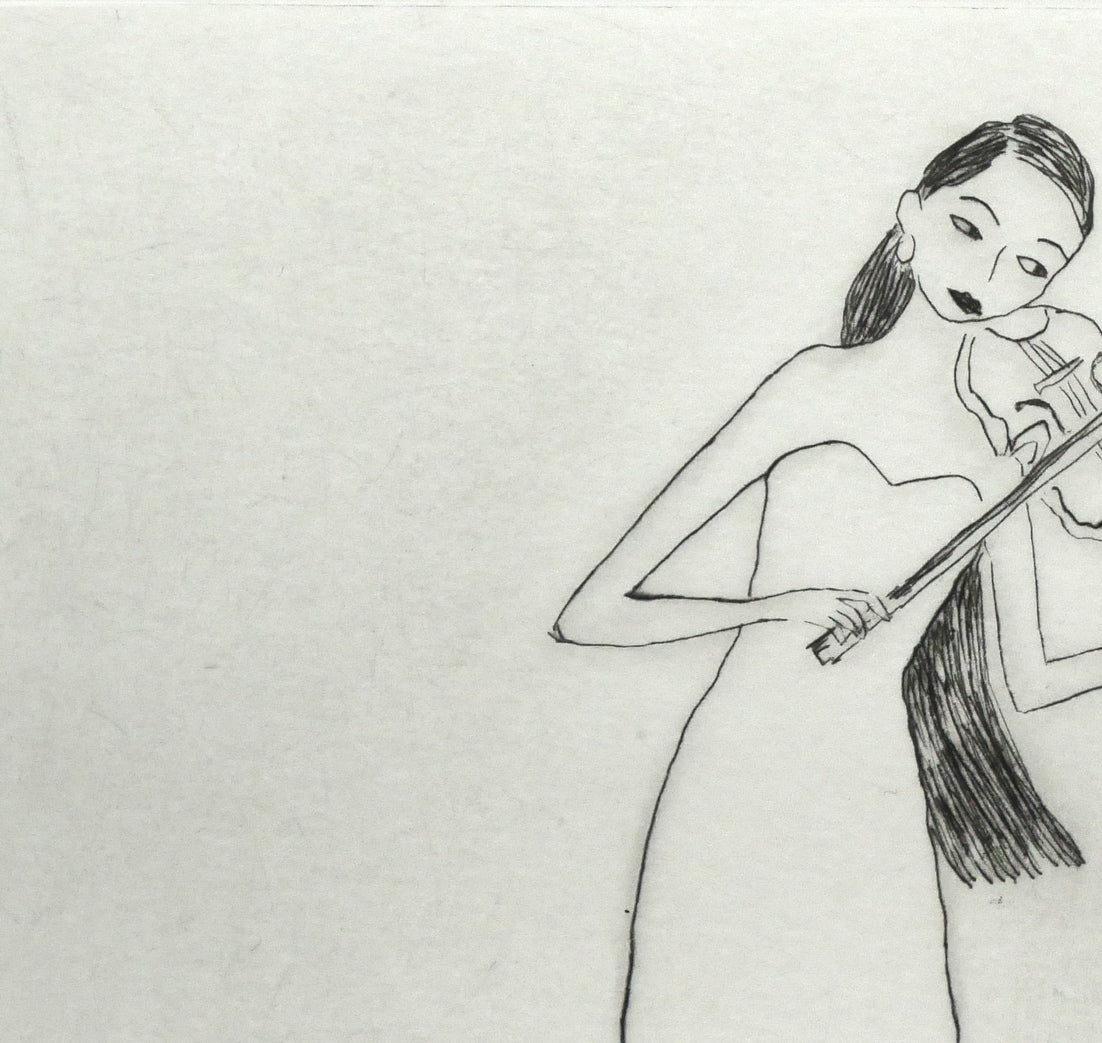 大橋歩「アンコールの軽やかな音色」銅版画 拡大画像1