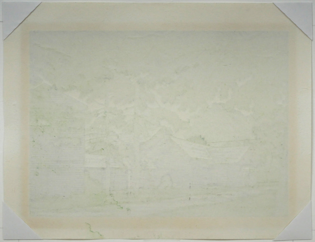 大本靖「恵迪寮(北海道大学)」木版画 作品シート裏側画像