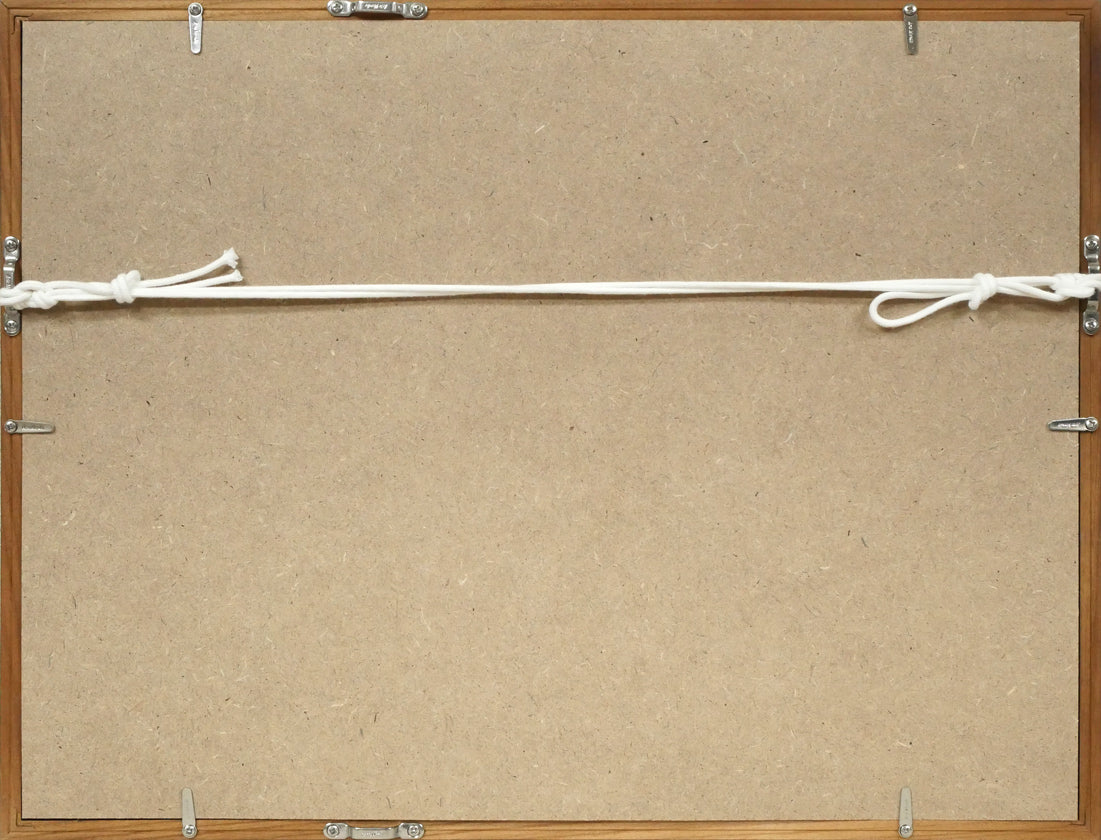 大本靖「恵迪寮(北海道大学)」木版画 額縁裏側画像