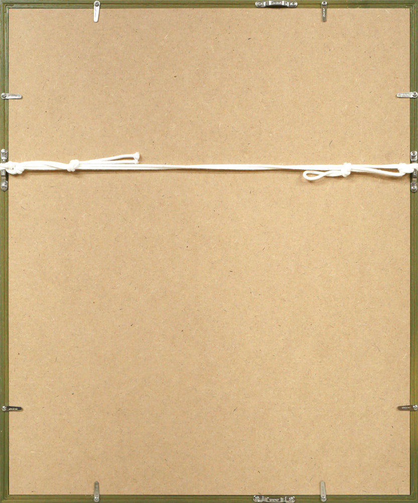 大本靖「早春の北大構内」木版画 額縁裏側画像