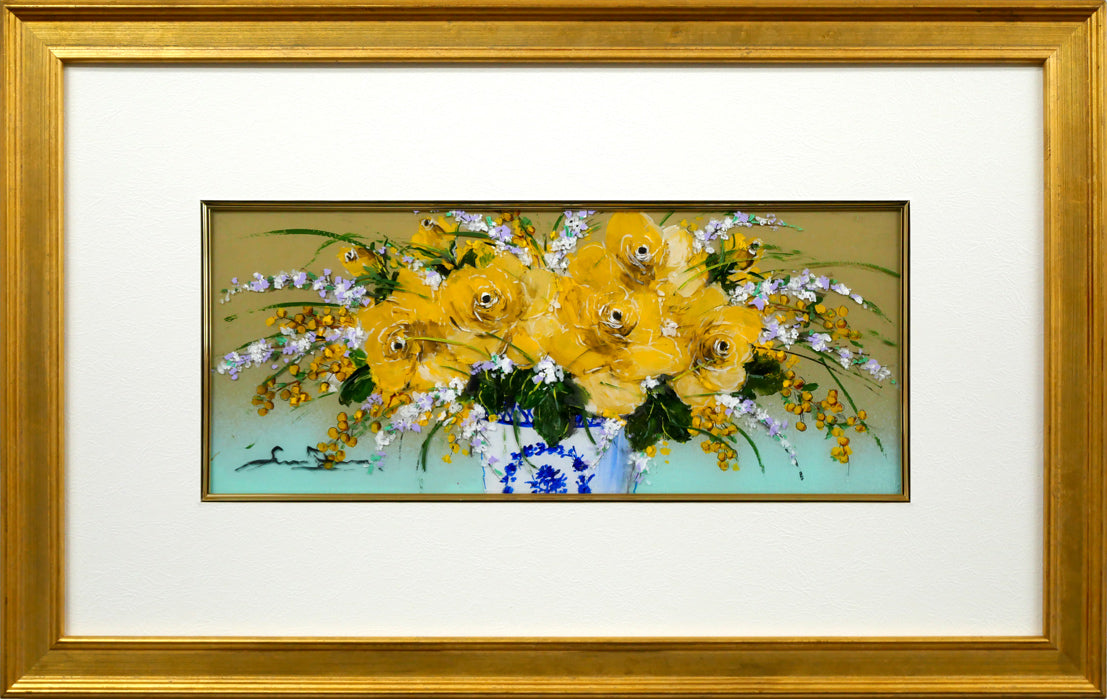大野剛正「ほのかな香り(黄色い花)」アクラス画(油彩)・5号