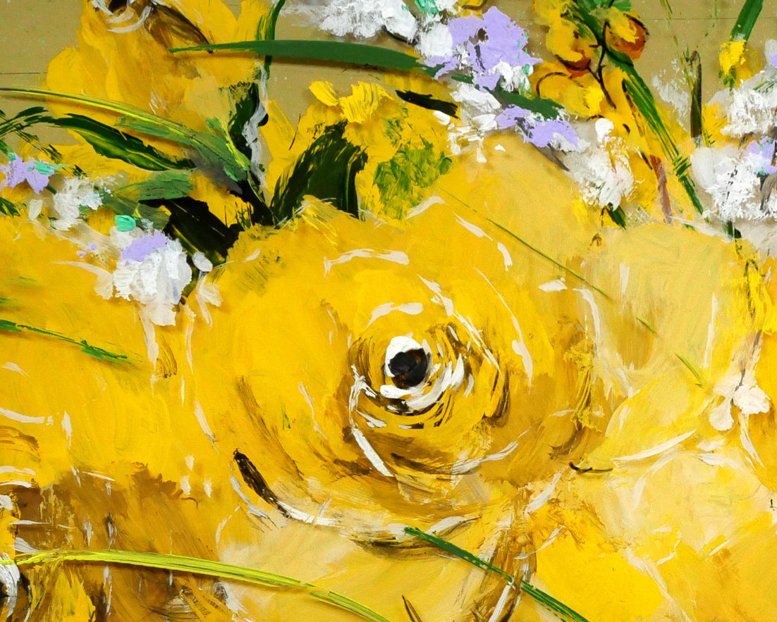 大野剛正「ほのかな香り(黄色い花)」アクラス画(油彩)・5号 拡大画像4