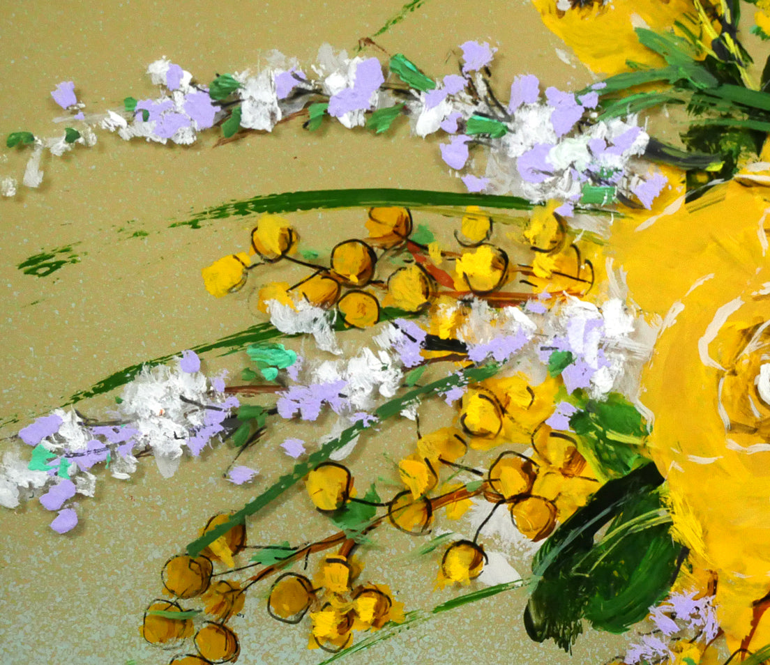 大野剛正「ほのかな香り(黄色い花)」アクラス画(油彩)・5号 拡大画像3