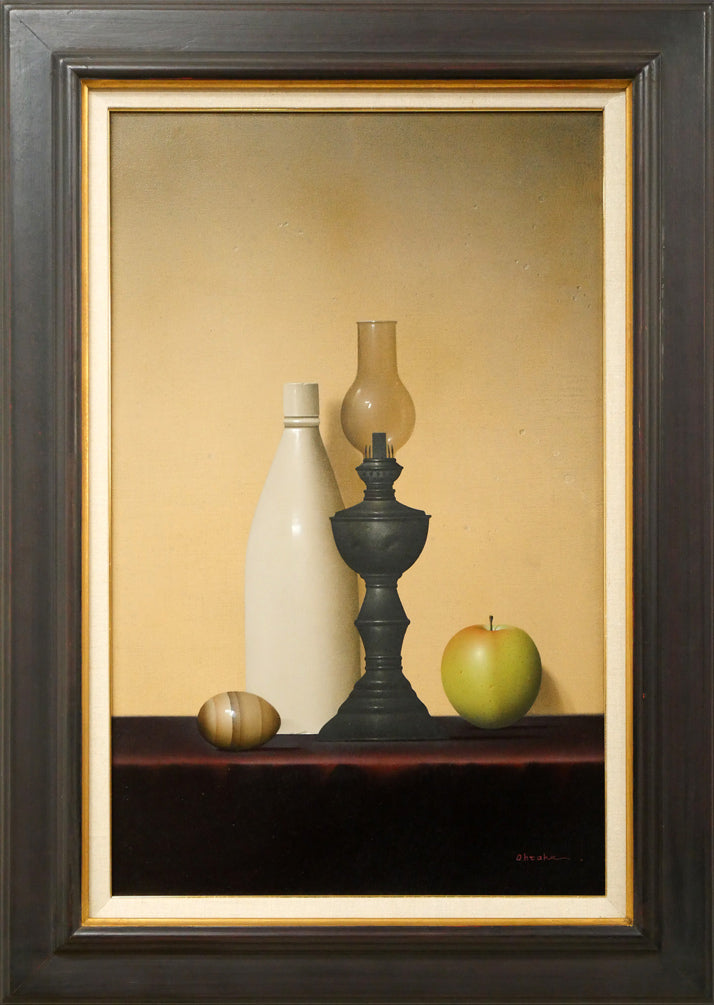 坂本直行「晩秋の原野と日高山脈遠望」油絵・F4号