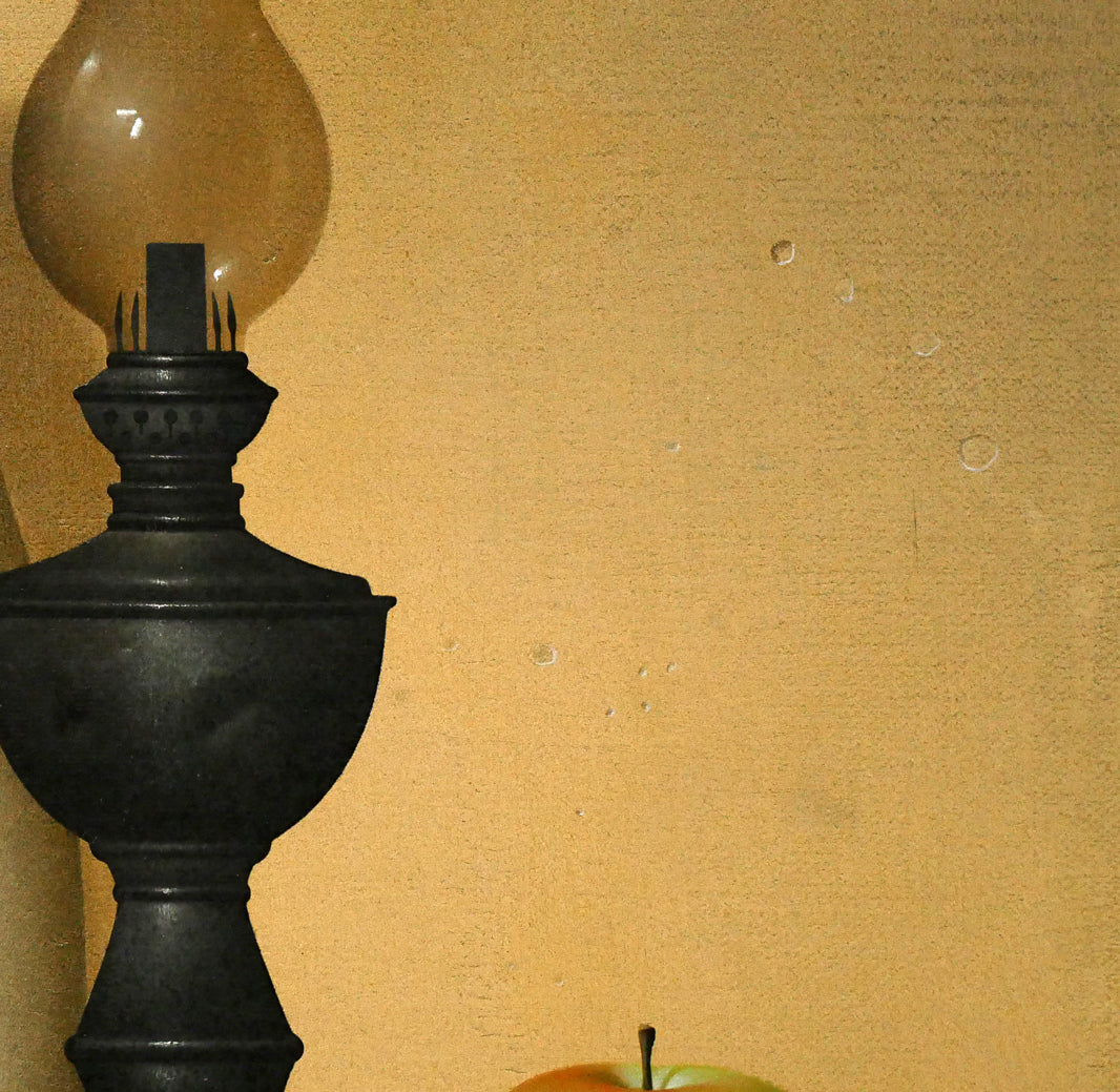 大竹山規「ランプの静物」油絵・M10号 拡大画像5