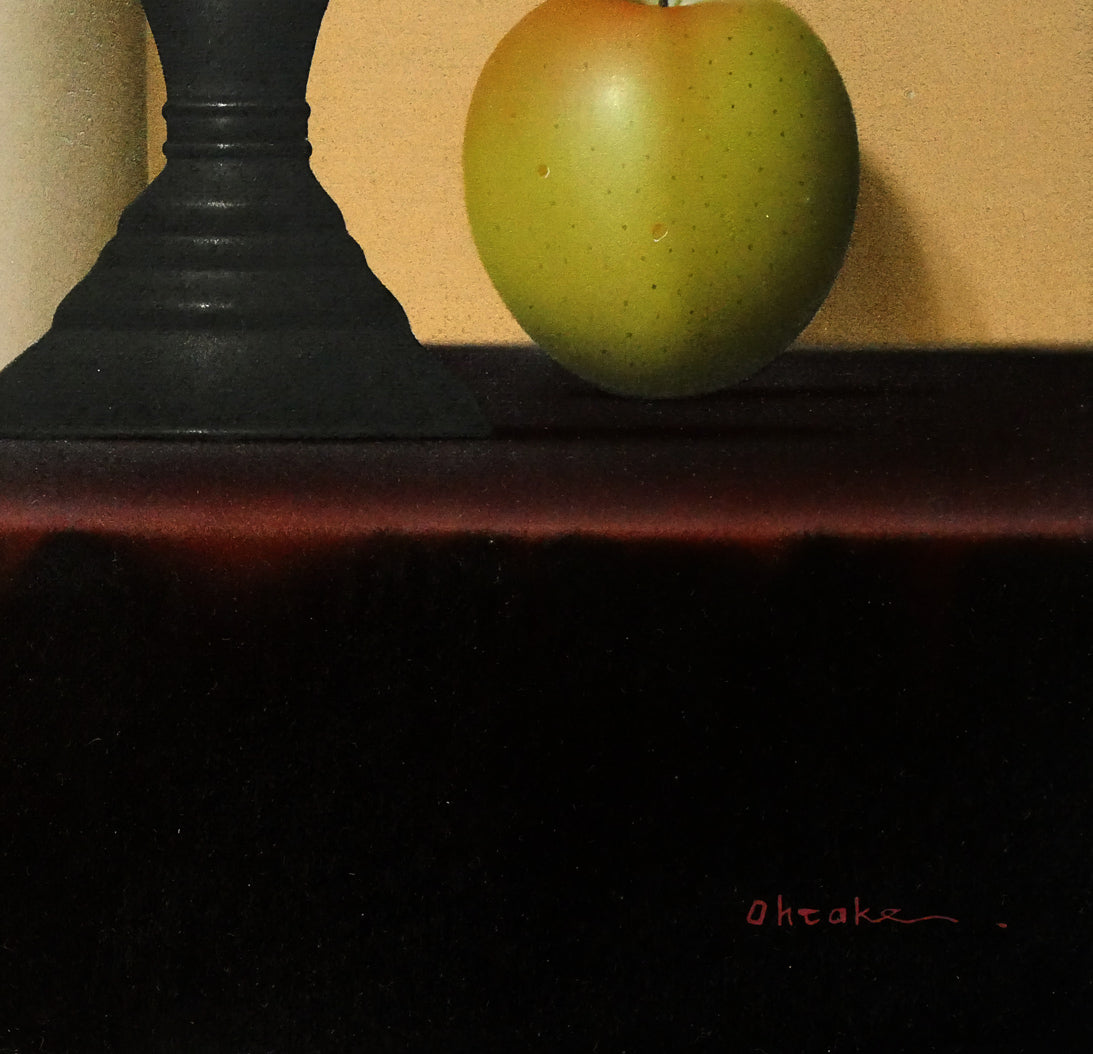 大竹山規「ランプの静物」油絵・M10号 拡大画像8