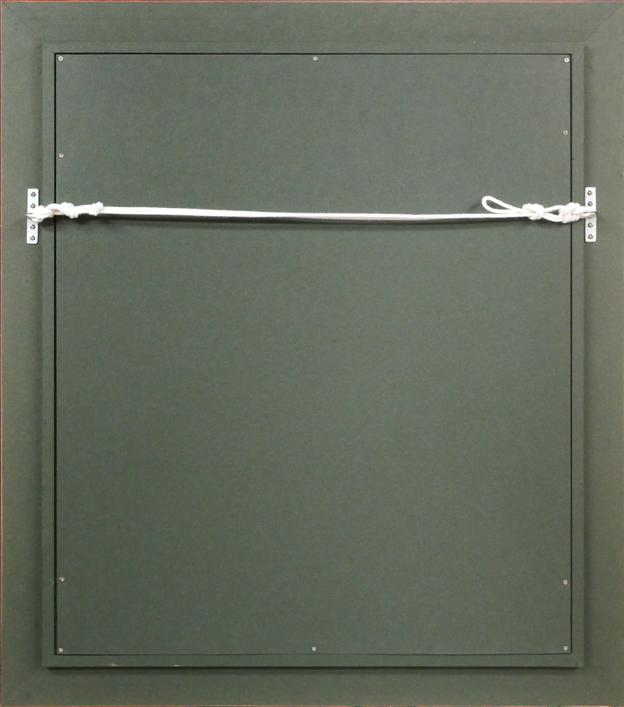 大槌隆「潮騒の朝」油絵・F8号 額縁裏側画像