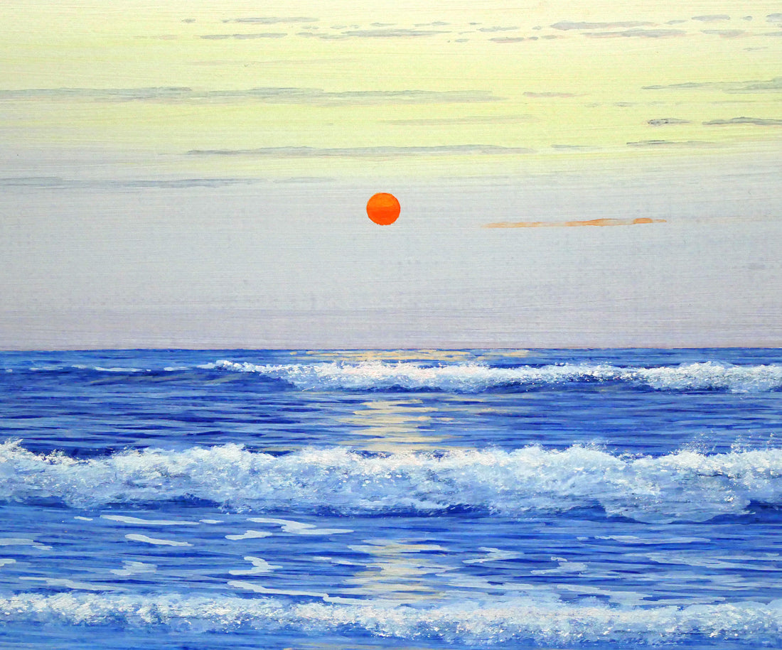 大槌隆「潮騒の朝」油絵・F8号 拡大画像4