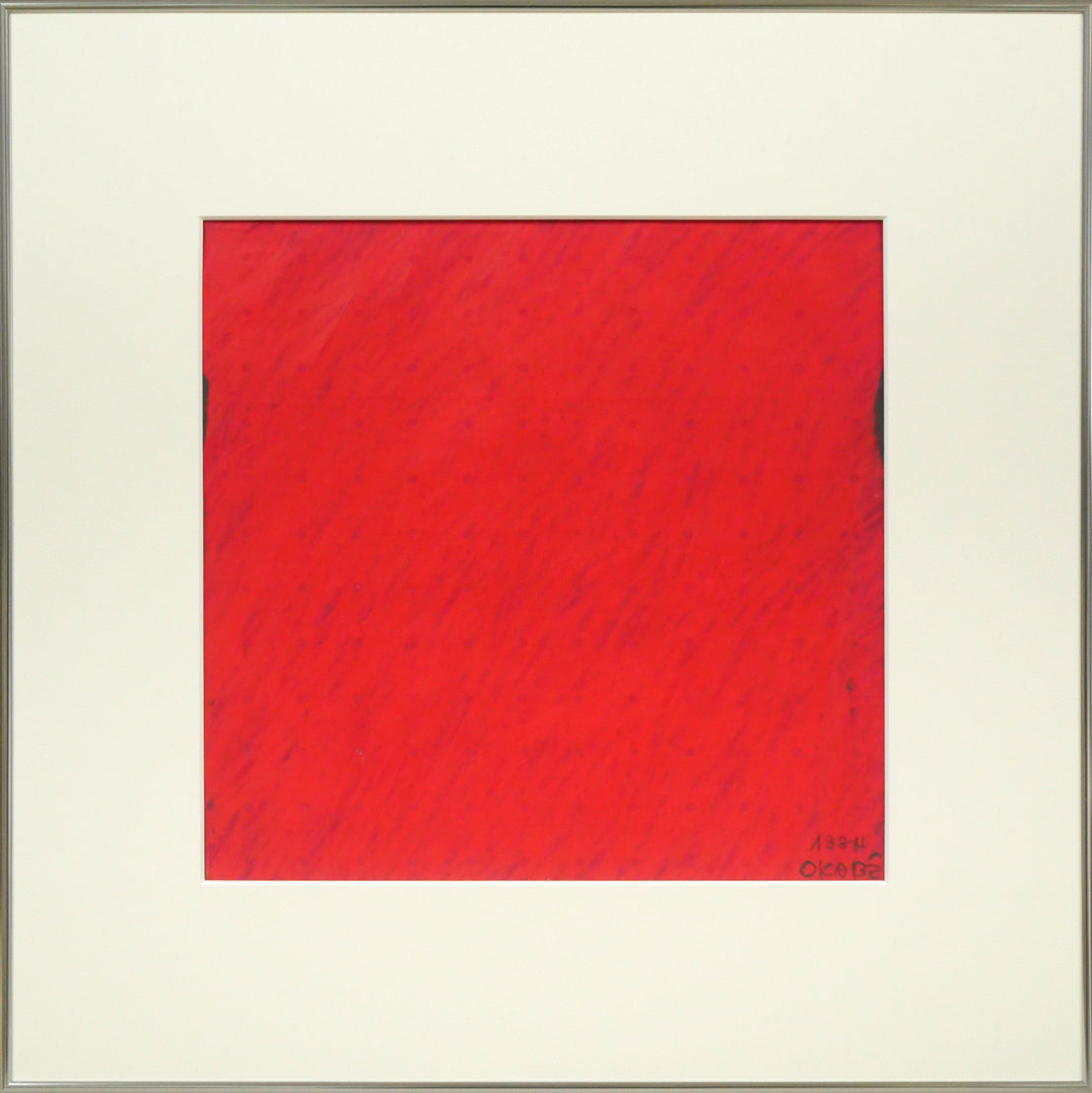 岡部昌生「無題(赤)」紙にフロッタージュ