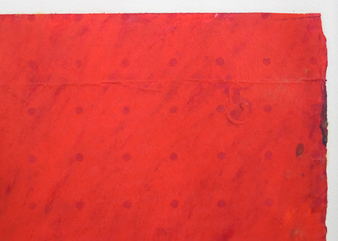 岡部昌生「Stroke on the Recorded Wall(赤)」フロッタージュ 拡大画像4