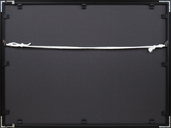 岡部昌生「Stroke on the Recorded Wall(赤)」フロッタージュ 額縁裏側画像