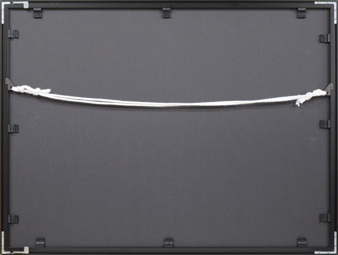 岡部昌生「Stroke on the recorded wall(黒)」フロッタージュ 額縁裏側画像