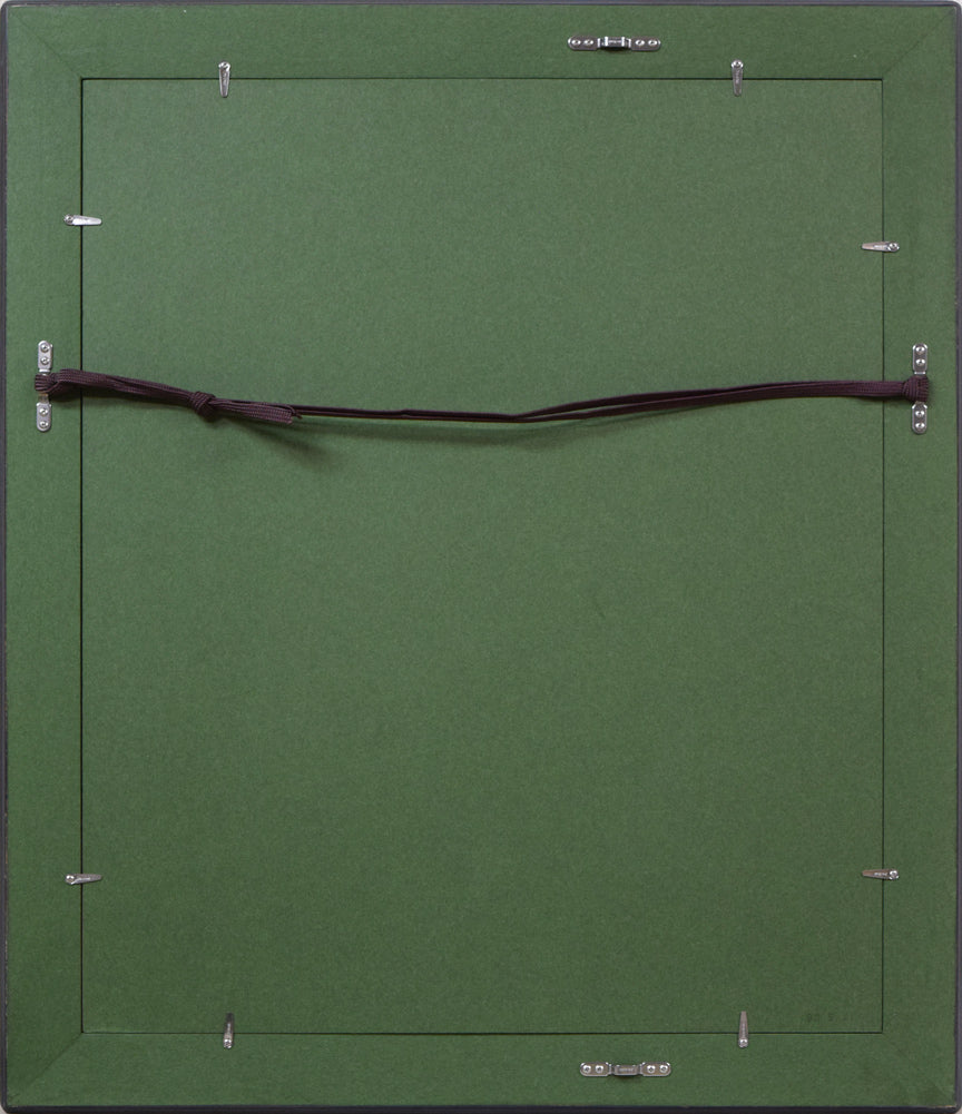 岡田嘉夫「若菜(源氏絵巻より)」木版画 額縁裏側画像