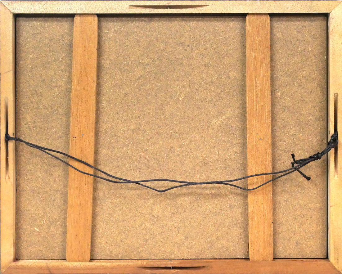 岡田大岬「羊群無聲」肉筆書額装 額縁裏側画像