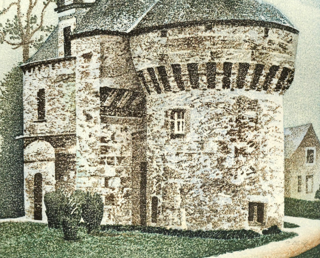 岡鹿之助「古城」木版画 拡大画像3