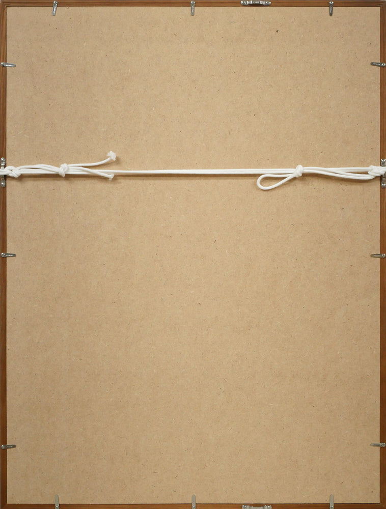 岡鹿之助「古城」木版画 額縁裏側画像