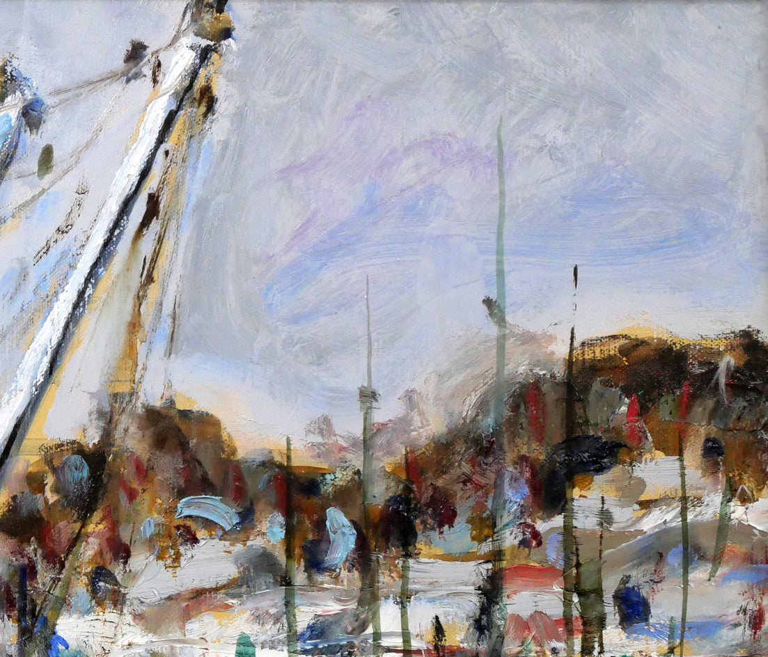 岡本肇「網走港(北海道)」油絵・F6号 拡大画像2