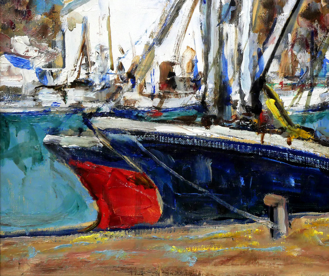 岡本肇「網走港(北海道)」油絵・F6号 拡大画像3