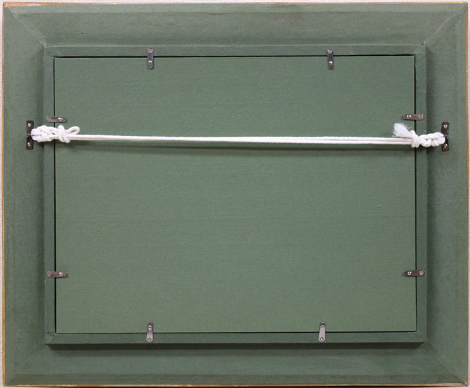 岡本肇「カトレア」油絵・F4号 額縁裏側画像