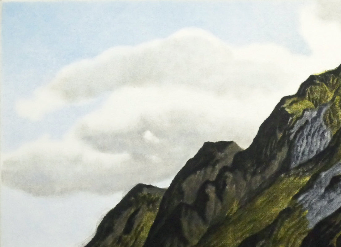 岡本省吾「香春岳回想(福岡県)」銅版画 拡大画像1