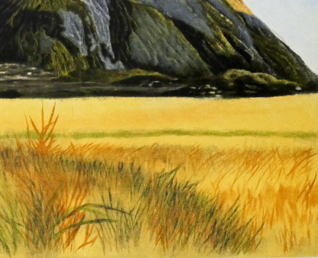 岡本省吾「香春岳回想(福岡県)」銅版画 拡大画像4