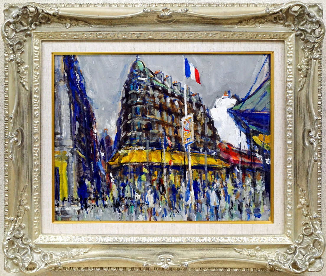 岡本肇「パリー モンパルナス」油絵・F6号