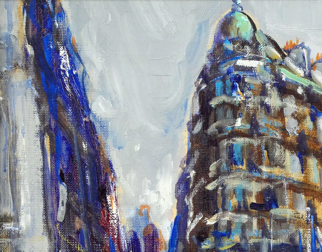 岡本肇「パリー モンパルナス」油絵・F6号 拡大画像1