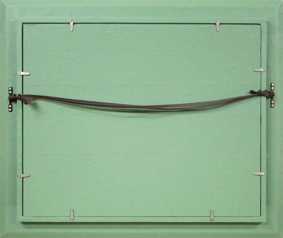 岡本肇「パリー モンパルナス」油絵・F6号 額縁裏側画像