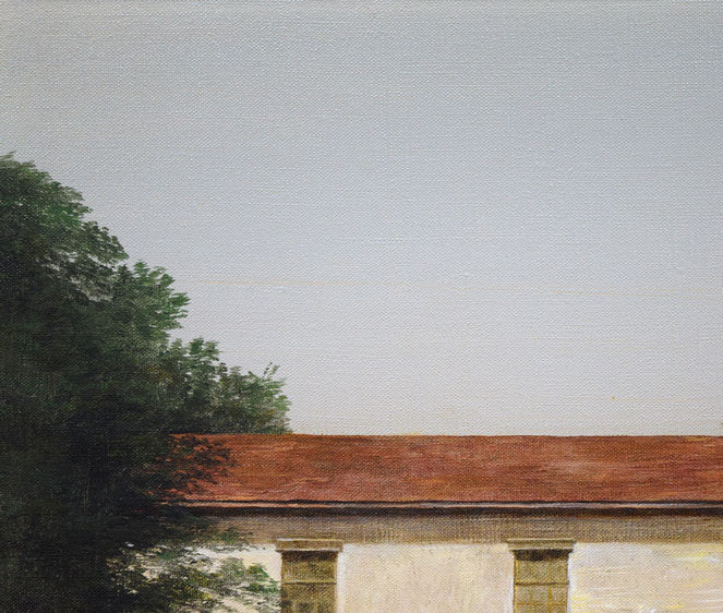 岡野浩二「白い壁」油絵・P8号 拡大画像1