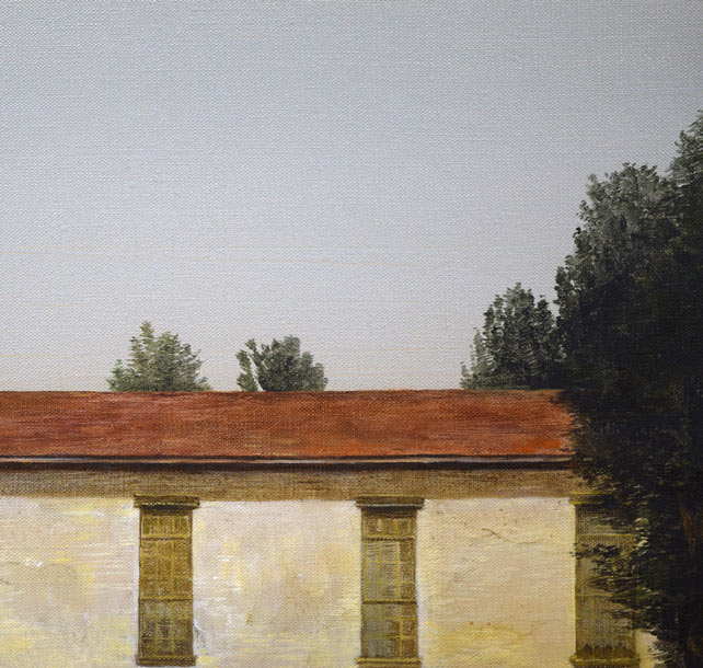 岡野浩二「白い壁」油絵・P8号 拡大画像2