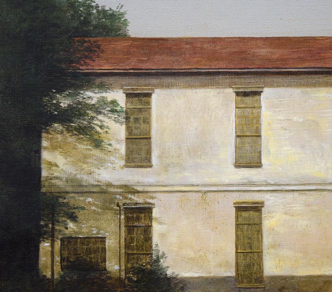 岡野浩二「白い壁」油絵・P8号 拡大画像3