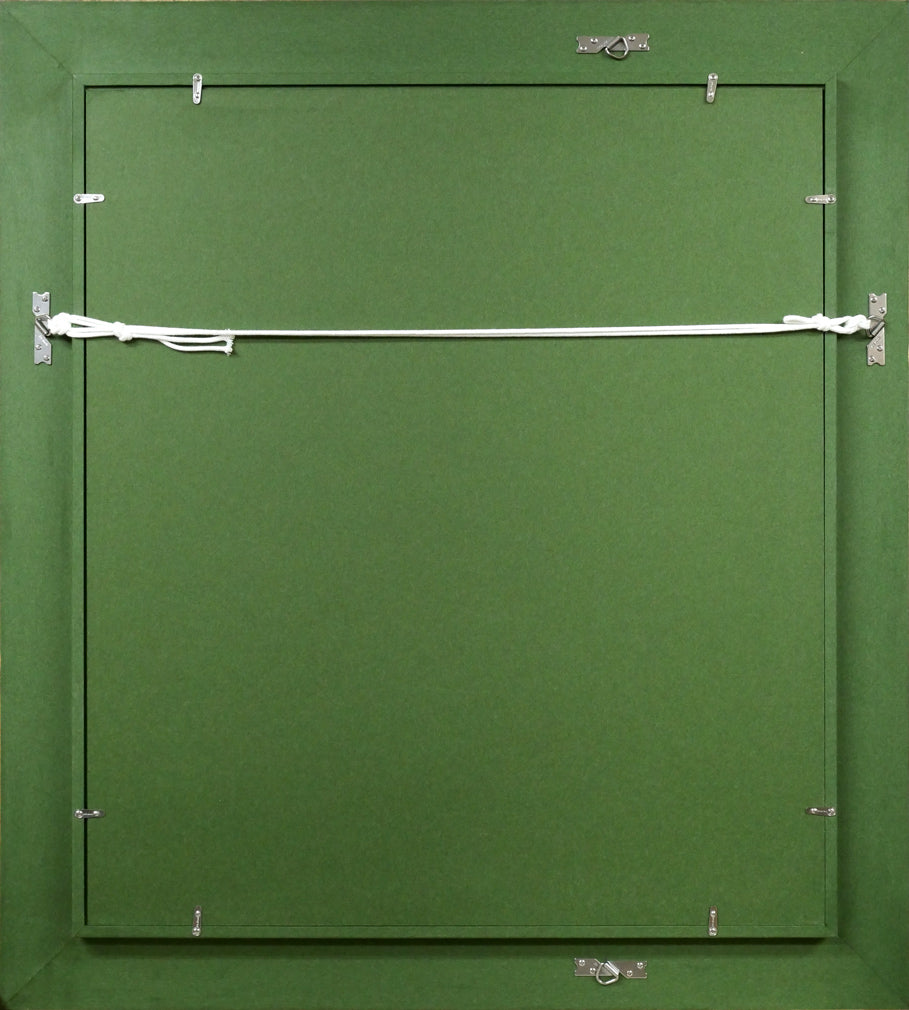 奥龍之介「バイオリンの少女」油絵・F10号 額縁裏側画像