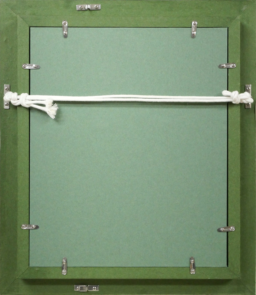 奥谷全弘「バラ」油絵・F3号 額縁裏側画像