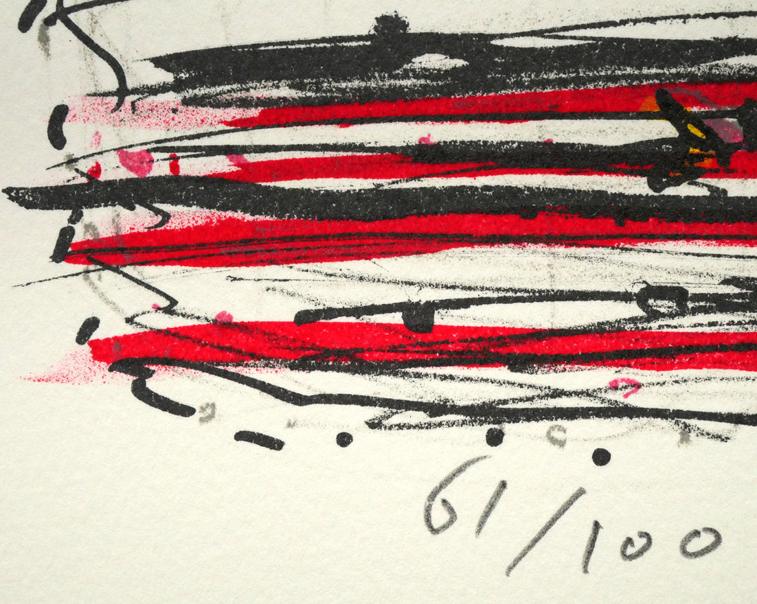 小野州一「花」リトグラフ 限定番号(ed,61/100)