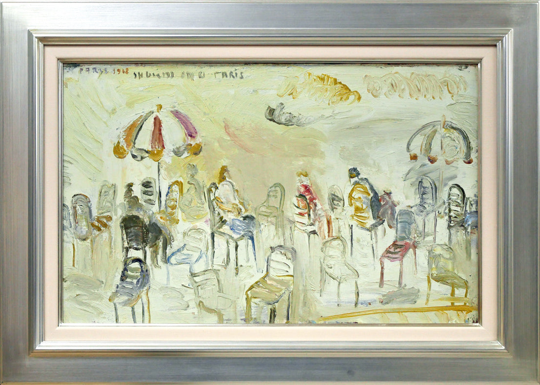 小野州一「椅子のある風景(PARIS)」油絵・M10号