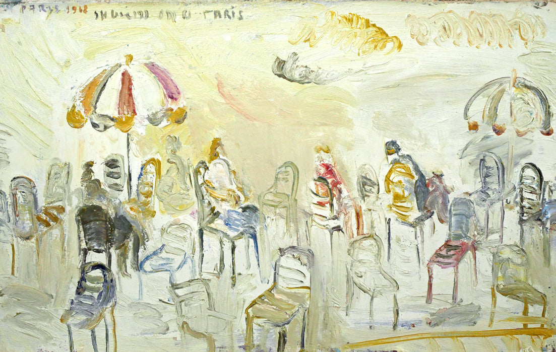 小野州一「椅子のある風景(PARIS)」油絵・M10号 作品全体画像