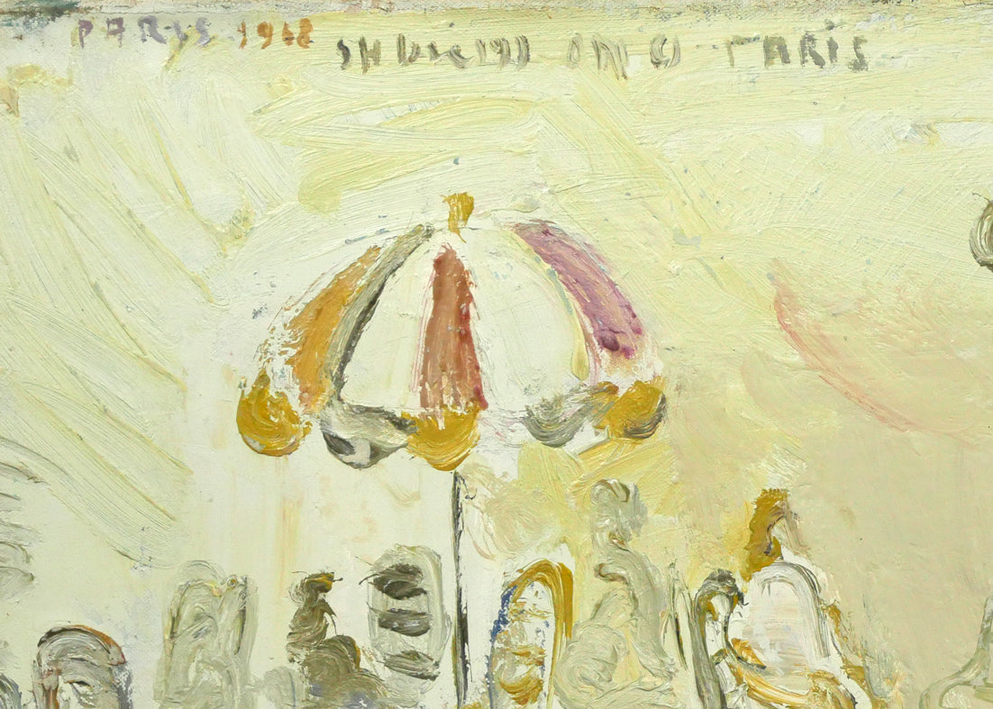 小野州一「椅子のある風景(PARIS)」油絵・M10号 拡大画像1